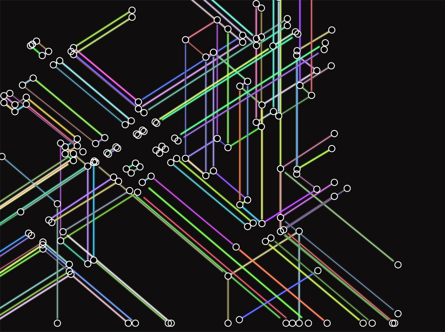 Illustration of interconnected smart grid network paths representing energy asset connectivity