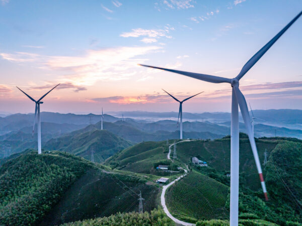 wind turbine on moutian green energy